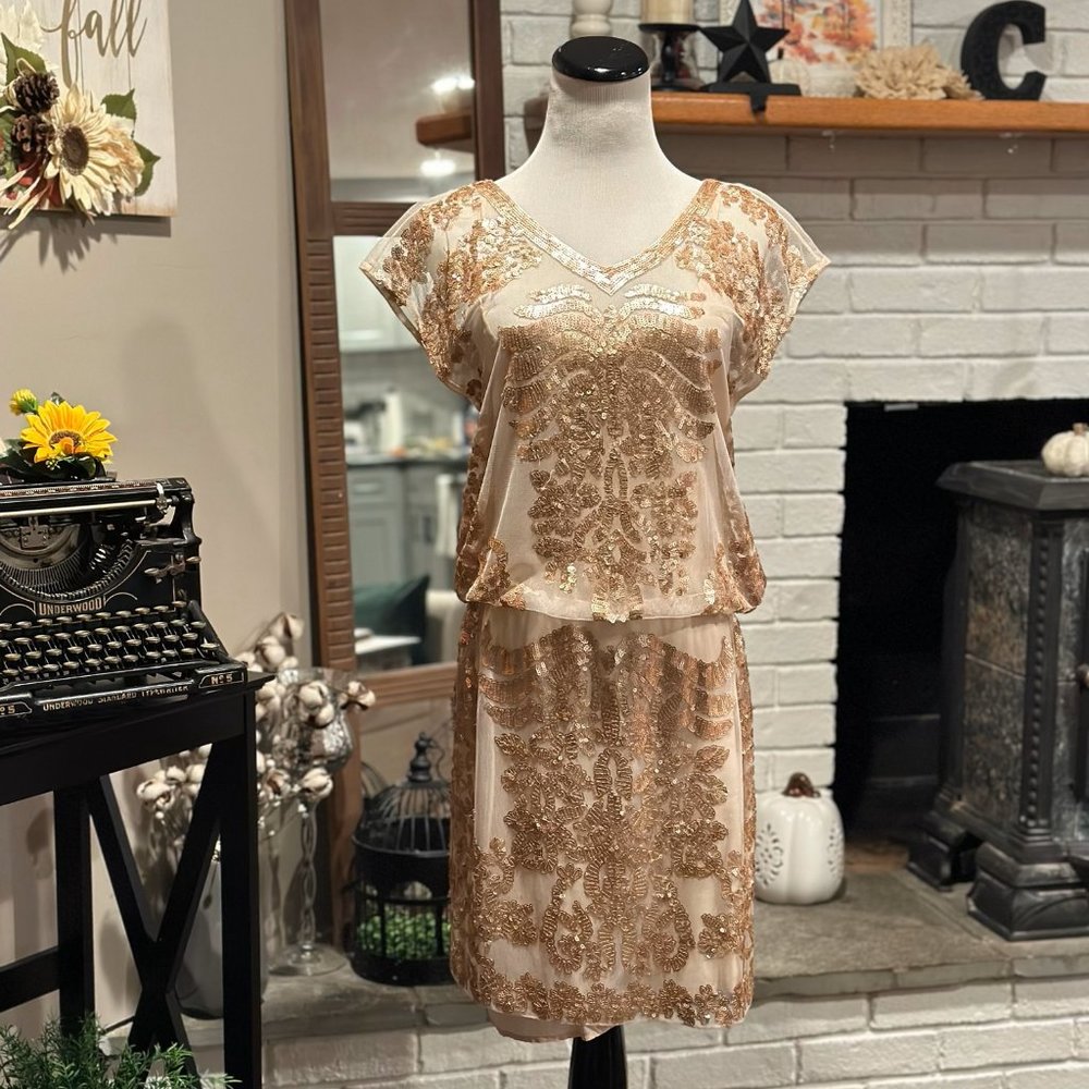 Sachin + Babi Sequin Blouson Cocktail Dress | Size 6
